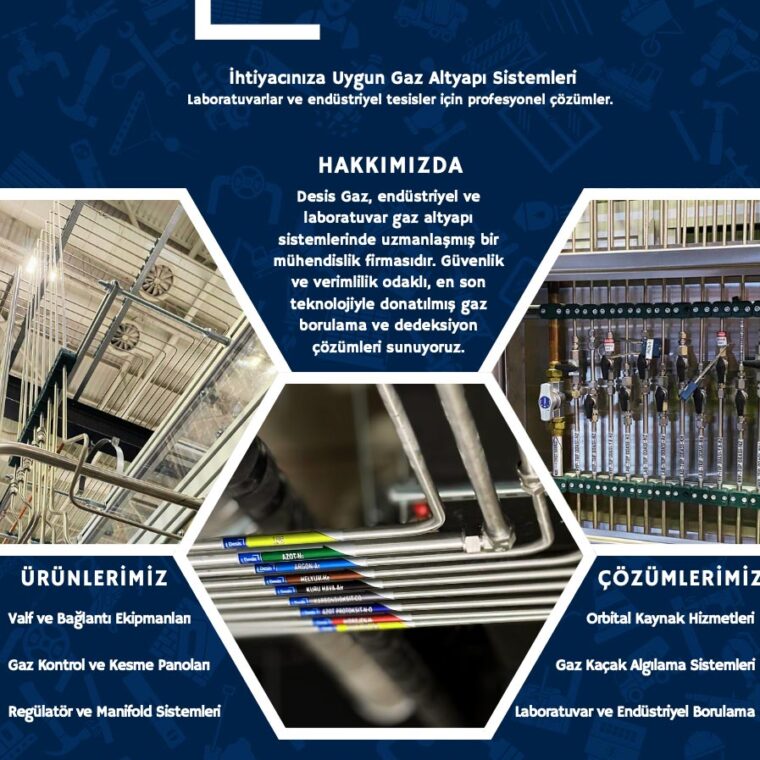 gaz altyapı sistemleri, endüstriyel gaz tesisatı, gaz kaçak algılama, bağlantı ekipmanları, laboratuvar gaz sistemleri, paslanmaz çelik borulama, sızdırmazlık çözümleri, gaz dedeksiyon sistemleri, manifold sistemleri, orbital kaynak
